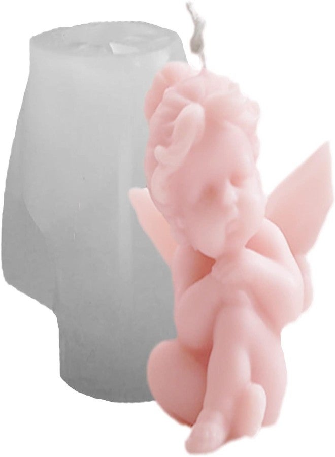 FirstTry Multi-Style Angel Candle Mold I 3D Cupid Baby Angel Shape Silicone Epoxy Mould I for DIY Handmade Ornament Chocolate, Cake Décor, Aromatherapy, Soap, Resin Art Craft Making - 1 Cavity (C) - Image 1