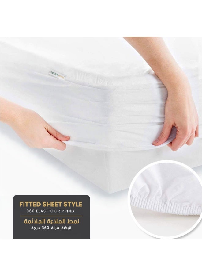 ريست واقي مرتبة مقاوم للماء أبيض 180 × 200 +35 سم، مقاوم للماء بنسبة 100% ومغطى بالبولي يوريثان، مضاد للحساسية، يسمح بمرور الهواء، لا يصدر ضوضاء، جيب عميق 35 سم - قابل للغسل في الغسالة - Image 4