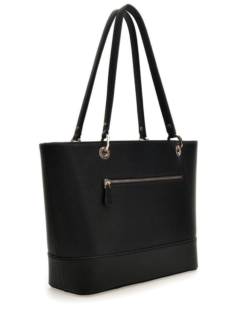 جس حقيبة يد نسائية نوال سمال إيليت توت من GUESS موديل VG787922 - BLA – جلد صناعي Pebble بسحاب – أسود - Image 2