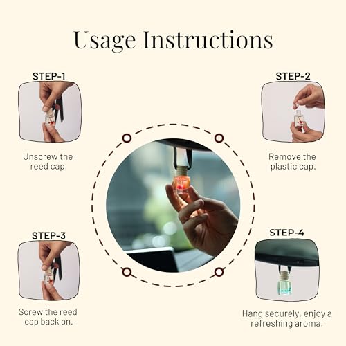 Nytarra Pack of 5 Luxury Car Fresheners, Premium Fragrance Diffusers, No Alcohol, Long-Lasting Car Scent, Car Perfume | Pink Bloom, Sunshine Zest, Aqua Mirage, Rustic Woods, A Fresh Start - Image 3
