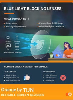 TIJN Blue Light Blocking Glasses for Women Men Clear Frame Square Nerd Eyeglasses Anti Blue Ray Computer Screen Glasses  - Image 5