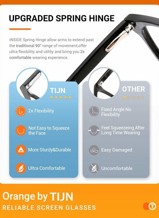 TIJN Blue Light Blocking Glasses for Women Men Clear Frame Square Nerd Eyeglasses Anti Blue Ray Computer Screen Glasses - Image 4
