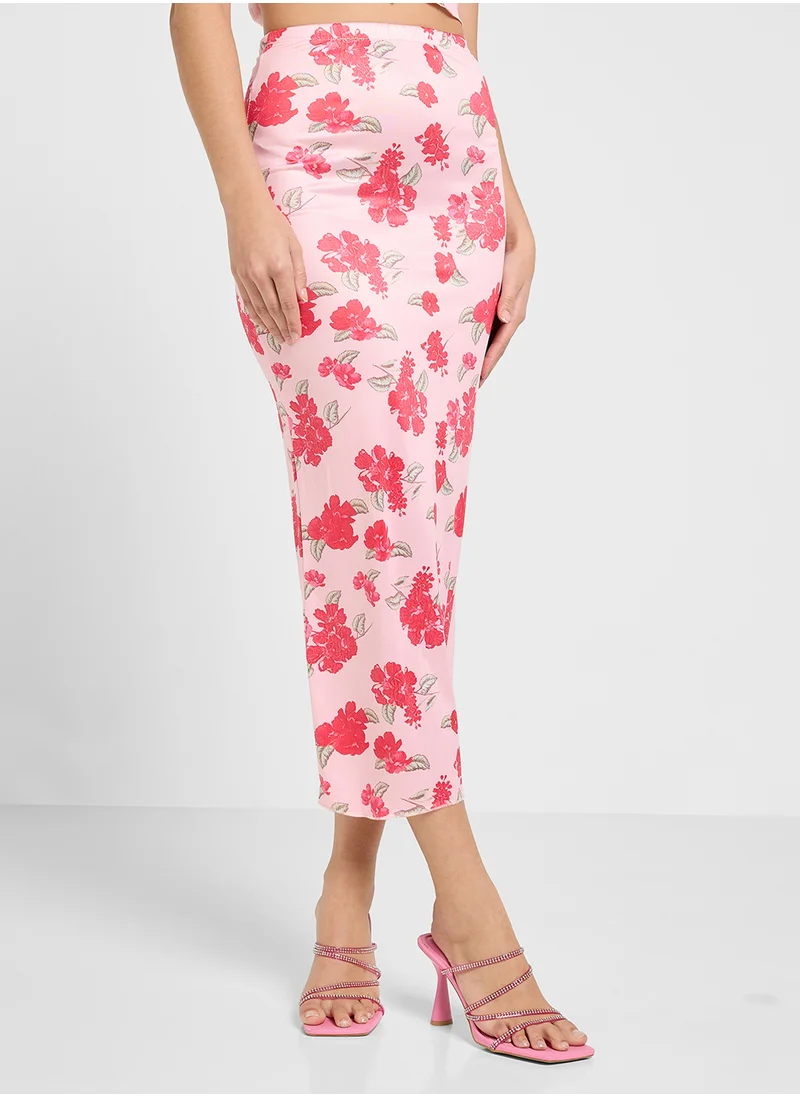 Ginger Cami Floral Mesh Crop Top & Maxi Skirt Co-Ord Set