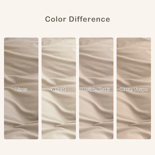 CozyTide Wheat Comforter Set for Queen Bed(90x90 Inch), 3 Pieces Cotton Bedding Comforters & Sets, Soft Solid Lightweight Fluffy Queen Bedding Set for All Season - Image 5