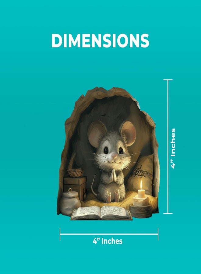EGD Cute Mouse Hole Wall Decals 3D | 4"x4" Wall Stickers for Child Room Decor | Nursery Wall Decals | Mouse Hole Stickers for Wall Decor | Stickers for Kids (Mouse Praying) - Image 4