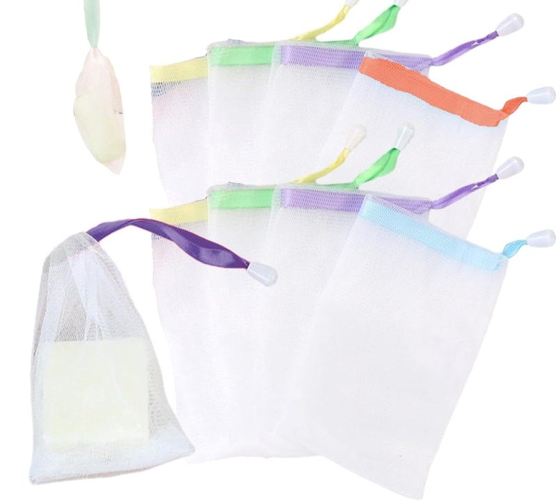 3 Pcs Multi-Color Mesh Bag Set, Soap Foam Bag, Increase Foaming, Suitable for Daily Shower, Practical Design with Hanging Strap, Reusable and Clean - Image 3