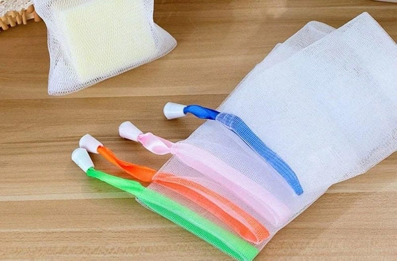3 Pcs Multi-Color Mesh Bag Set, Soap Foam Bag, Increase Foaming, Suitable for Daily Shower, Practical Design with Hanging Strap, Reusable and Clean - Image 5