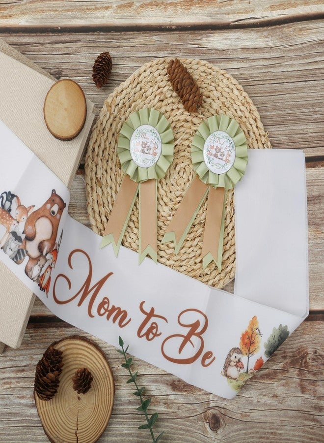 Ohmique Woodland Baby Shower Decorations - Mom to Be Sash Dad to Be Corsage Set, Neutral Gender Reveals Party Supplies, Woodland Theme Baby Shower Decorations - Image 4