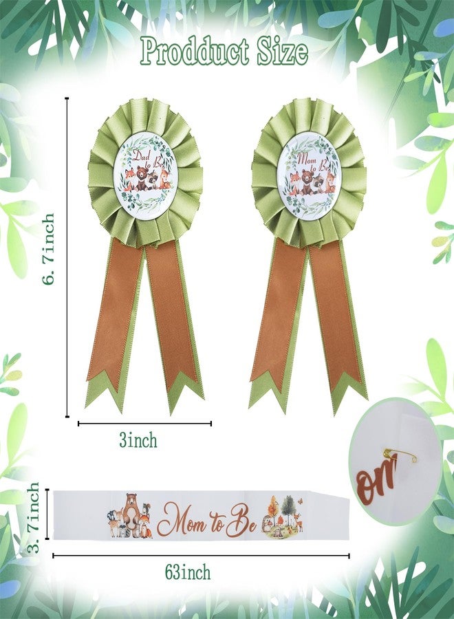 Ohmique Woodland Baby Shower Decorations - Mom to Be Sash Dad to Be Corsage Set, Neutral Gender Reveals Party Supplies, Woodland Theme Baby Shower Decorations - Image 2