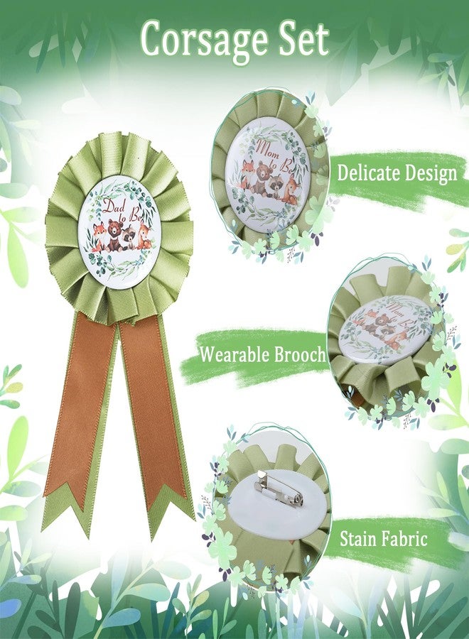 Ohmique Woodland Baby Shower Decorations - Mom to Be Sash Dad to Be Corsage Set, Neutral Gender Reveals Party Supplies, Woodland Theme Baby Shower Decorations - Image 3