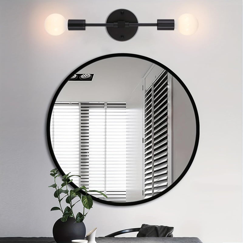 2 Lamps Metal Double Wall Lighting Unit (Black) - Image 1