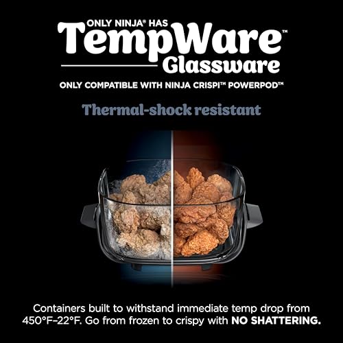 Ninja 4-QT CleanCrisp™ Glassware Container with Storage lid, Compatible Crispi Portable Cooking System, Microwave, Freezer & Dishwasher Safe, PFAS & PTFE Free Glass, XSKSFN4QT - Image 3