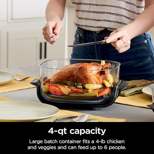 Ninja 4-QT CleanCrisp™ Glassware Container with Storage lid, Compatible Crispi Portable Cooking System, Microwave, Freezer & Dishwasher Safe, PFAS & PTFE Free Glass, XSKSFN4QT - Image 2
