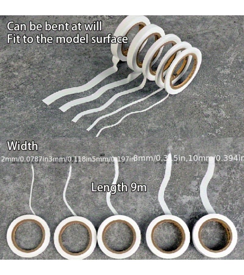 شريط لاصق مرن للمنحنيات 8 مم 354 بوصة أداة قابلة للثني للطلاء وصناعة النماذج الذاتية - Image 2