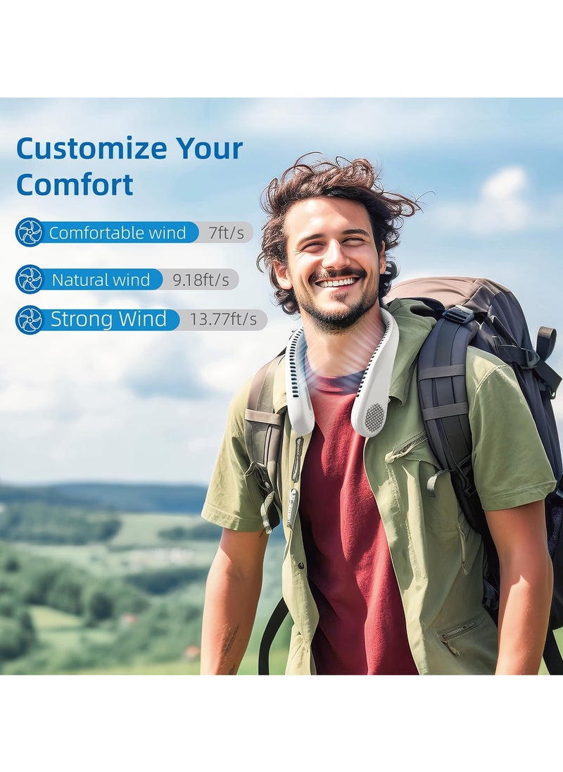 Generic Neck Fan, 4000mAh Hands Free Bladeless Fan, Portable Cooling Fan, 3 Speeds, 360° Airflow, Personal Wearable Fan for Travel, Outdoor, Indoor  - Image 5
