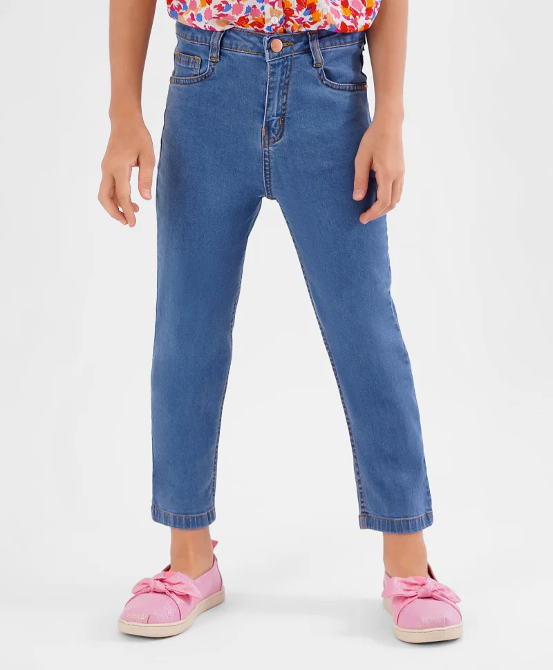 Primo Gino Primo Gino Ankle Length Mom Fit Mid Wash Jeans - Blue