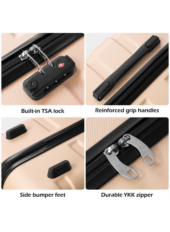 Coolife Luggage 3 Piece Set Suitcase Spinner Hardshell Lightweight TSA Lock (red, 3 piece set(20in24in28in)) - Image 4