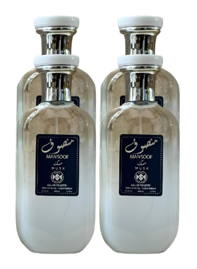Smile 4 Pieces Mansoof Musk Perfume For Men 100ml EDT - Image 1