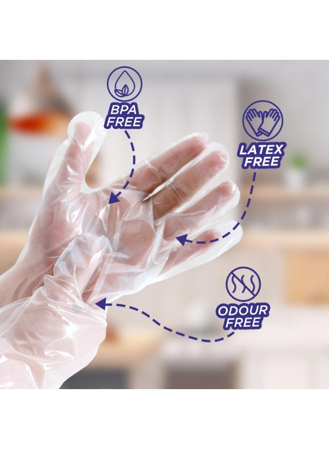 Ezee Multipurpose Disposable Hand Gloves Pack of 100 | Transparent & Disposable Gloves | Universal Size Gloves | For Gardening, Cleaning and Public Areas - Image 3