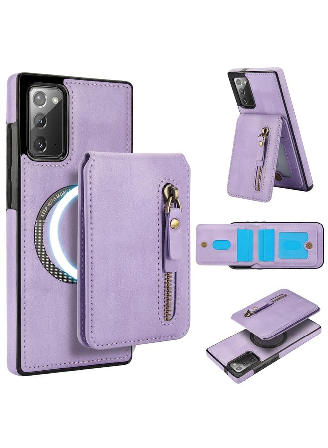 S-TOP Case For Samsung Galaxy Note20 Zipper Wallet Split MagSafe Leather Back Phone Case - Image 1
