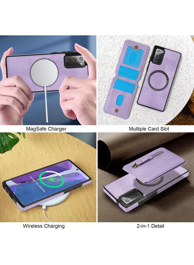 S-TOP Case For Samsung Galaxy Note20 Zipper Wallet Split MagSafe Leather Back Phone Case - Image 5