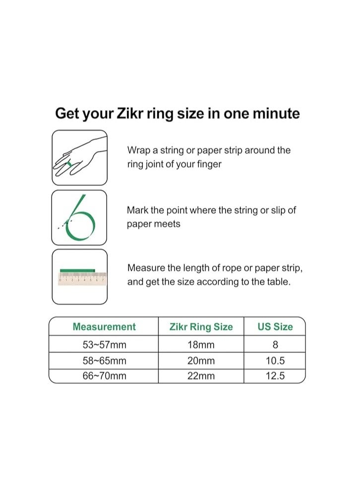 iQIBLA Smart Tasbih Plastic Zikr Lite Ring White 18MM - Image 3