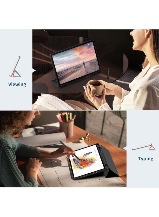 Case for Honor Pad 10 12.1 Inch Tablet 2025 with Pen Holder, Ultra Thin with Stand Function, Slim PU Leather Protective Case (Black) - Image 2