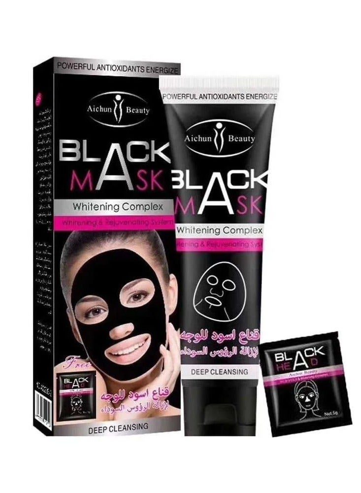 Aichun beauty Black Mask Whitening Complex Deep Cleansing Peel Off Face Mask 100ml Blackhead Remover Pore Cleaner for Men and Women All Skin Types - Image 5