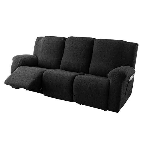 YUEANG Recliner Sofa Covers Sectional Couch Cover for Reclining Couch 3 Seat, 5-Pieces 3 Cushion Sofa Stretch Recliner Sofa Slipcover, Soft Jacquard Furniture Dog Couch Cover Protector - Image 1