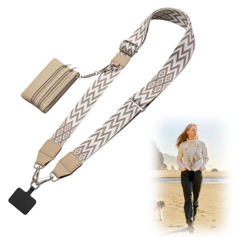 CUEDM Cell Phone Lanyard Crossbody,Adjustable Cell Phone Strap with Detachable Wristlet for Hands-Free Occasions,Clip and Go Strap for Phone with Wallet Crossbody - Image 1
