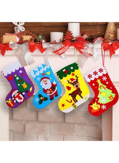 Civaner 10 Pieces Felt Christmas Craft Diy Christmas Felt Stockings With Ornaments Handmade Xmas Felt Stocking Sewing Kit For Kids Santa Snowman Reindeer Decoration Tree Wall Door Hanging Present  - Image 2