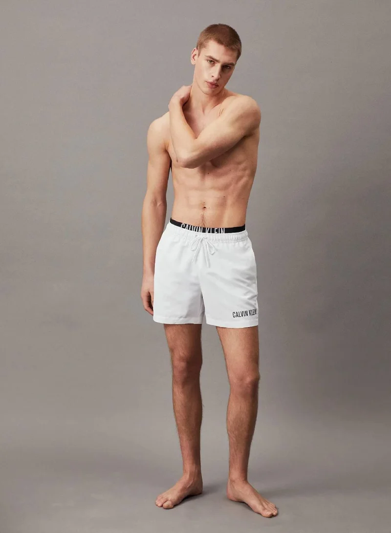 Calvin Klein Pvh Classic White Double Waistband Swim Shorts - Intense Power for Men | Best Price UAE