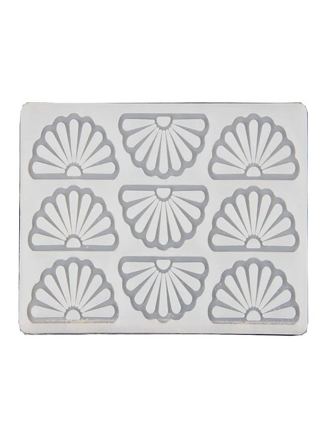 BAKERS 4U قالب سيليكون لتزيين الشوكولاتة بنمط مروحة (9 تجاويف) - Image 1