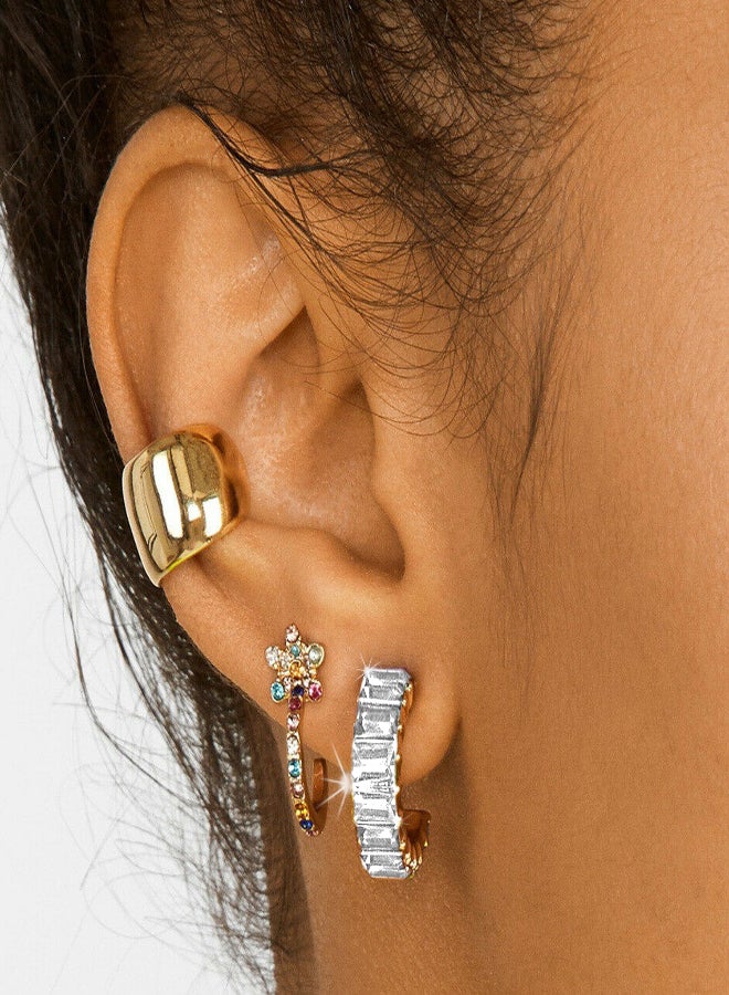 AIWANTO Alissa Stone Embellished Cuff Earrings - Image 3
