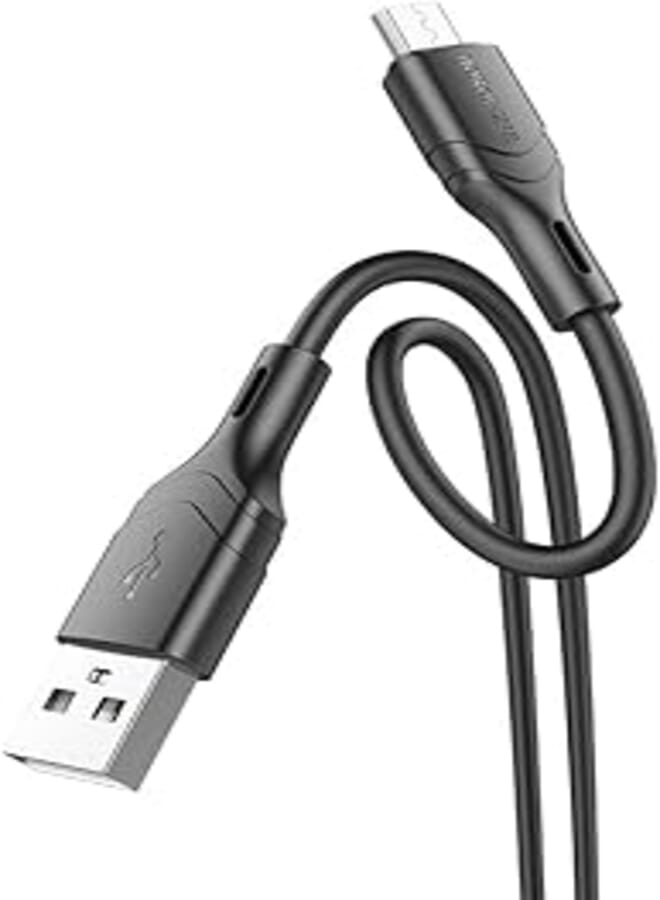 BOROFONE BX99 Method High Quality Silicone Charging Data Cable USB To Micro 1M - Black