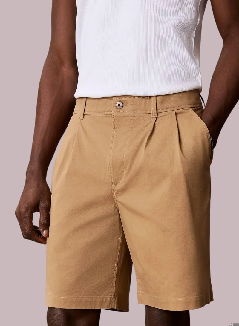 Calvin Klein Jeans Tigers Eye Cotton Twill Chino Shorts for Men | Best Price UAE