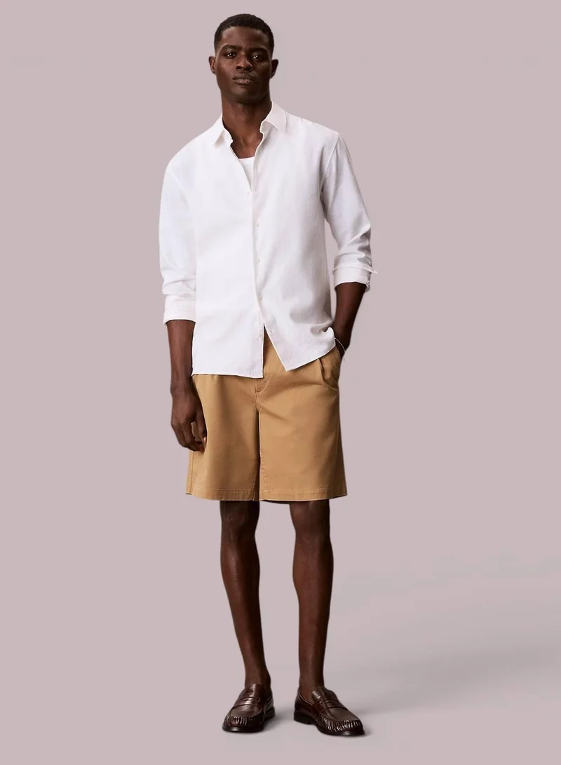 Calvin Klein Jeans Tigers Eye Cotton Twill Chino Shorts for Men | Best Price UAE