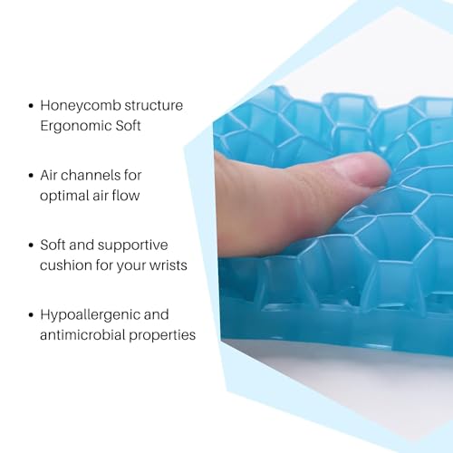 Kuber Industries Keyboard Wrist Pad | Mouse Wrist Pad | Non-Slip Bottom Wrist Pad | Relieve Wrist Pain and Fatigue | Ideal for Typing and Gaming | T-D002 | Blue - Image 4