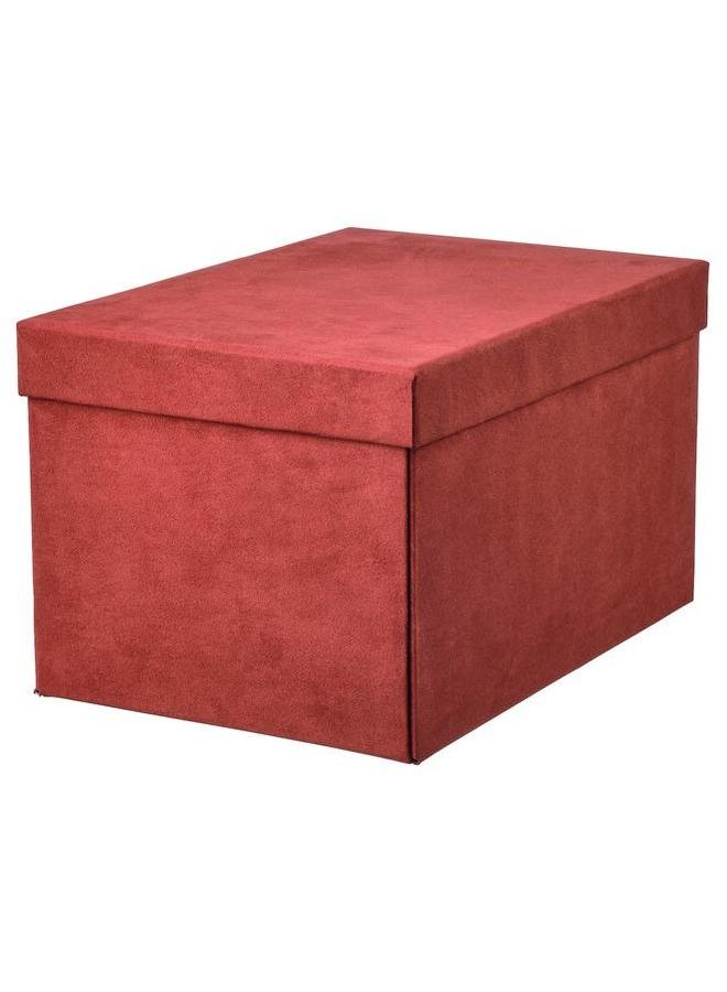 erorex Storage Box With Lid Velvet Brown Red 18X25X15 Cm - Image 1
