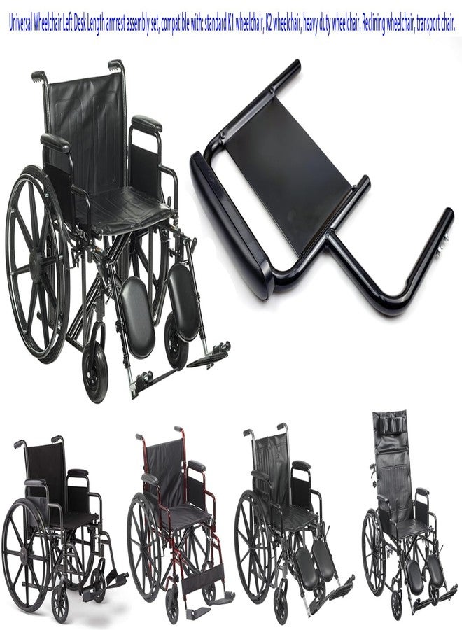 ForconMed Wheelchair Left Desk Length armrest Assembly Set,for Most Brands k1/k2/k7 Standard wheelchairs,Bariatric, Heavy-Duty Wheelchair and Transport Chairs (STDSSSDDAL).1Ea, Black - Image 2