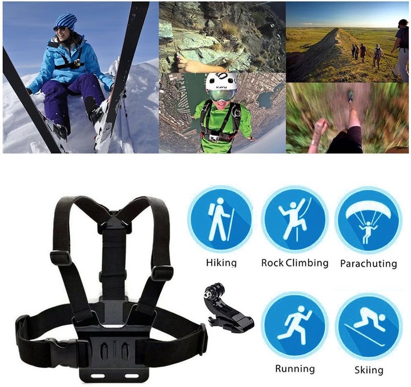 TEKCAM Chest Harness Mount Adjustable Chest Strap Belt with J Hook Compatible with Gopro Hero 13 12 11 10 9 8/AKASO EK7000 Brave 4 7/Vemont/WOLFANG/Surfola/Icefox Action Camera Accessories - Image 5