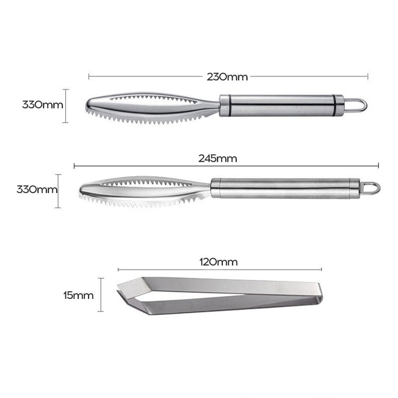 Superior 430 Stainless Steel Domestic Kitchen Tools Manual Washable Anti-Rust Scale Scraper - Image 2