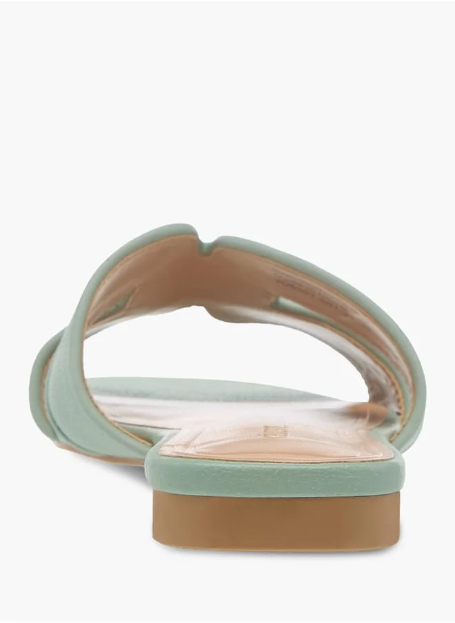 سيليست Womens Textured Slide Sandals With Slip-On Closure