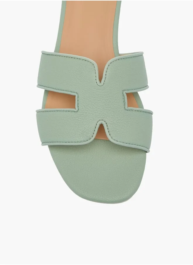سيليست Womens Textured Slide Sandals With Slip-On Closure