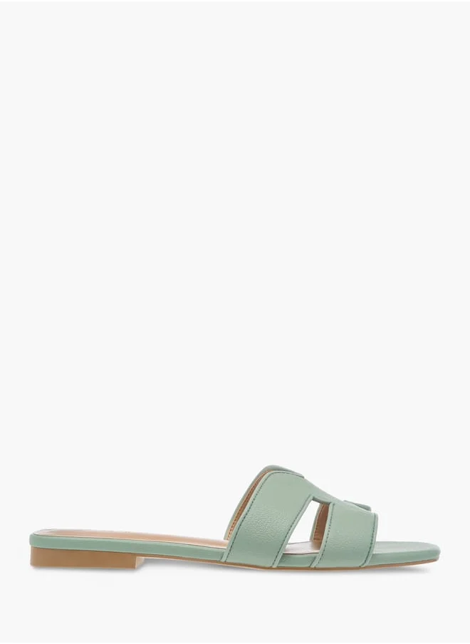 سيليست Womens Textured Slide Sandals With Slip-On Closure