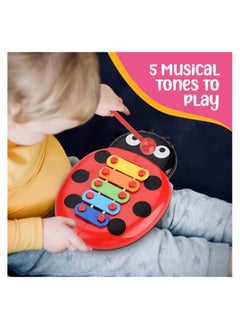 Generic Ladybug Xylophone Musical Instruments for Toddlers Toddler Toys Kids Glockenspiel Musical Instrument for Childrens with Mallets Early Learning Educational Musical Instruments  - Image 4