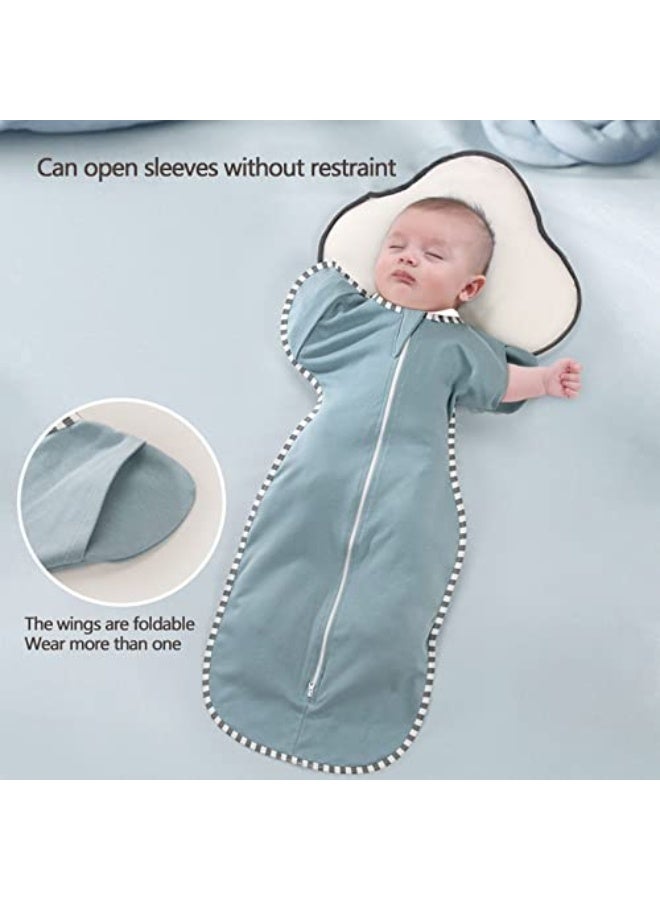 LinJie Baby Swaddle Wrap,BABY Sleep Sack,Baby Sleeping Bag With Arms,Newborn Swaddle Blanket Wrap 2 Way Zipper Unisex For 3-9 Months Baby (S（60 * 35cm ）) - Image 2
