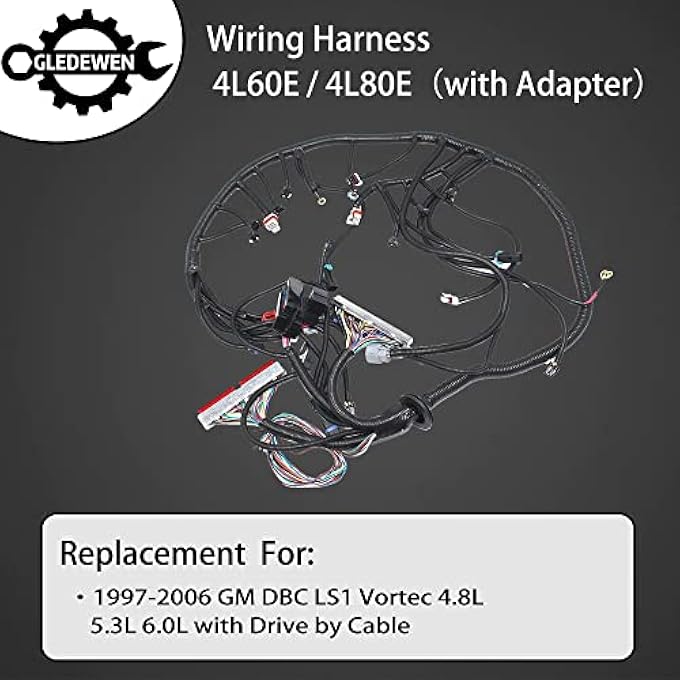 Gledewen Standalone Wiring Harness Compatible With 19972006 Gm Dbc Ls1 Vortec 48L 53L 60L With 4L60E Or 4L80EWith Adapter Transmissions Drive By Cable Throttle Body Ls Swap Wire Harness - Image 3