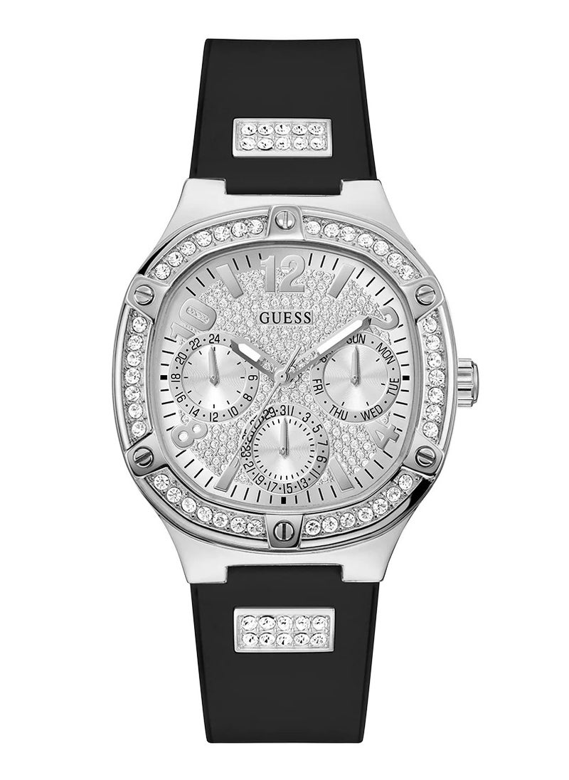 GUESS Guess Women’s Black Silicone Strap Multi-Function Watch GW0619L1  - Image 1