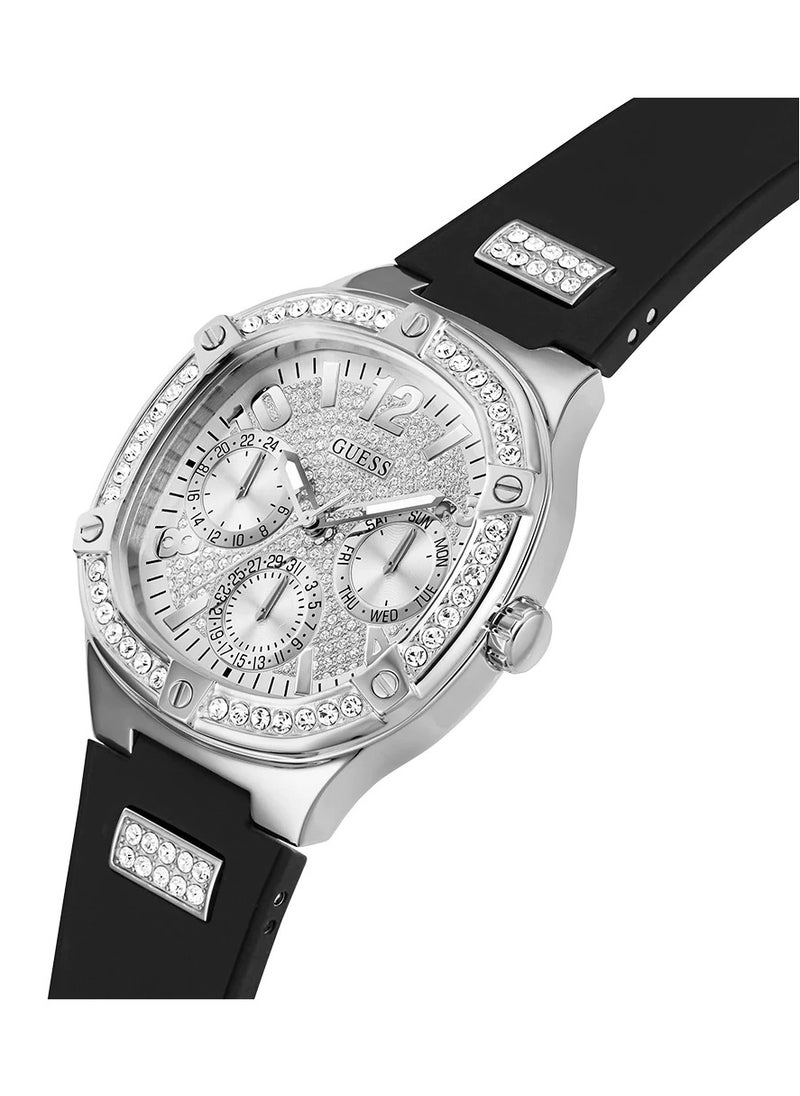 GUESS Guess Women’s Black Silicone Strap Multi-Function Watch GW0619L1  - Image 3